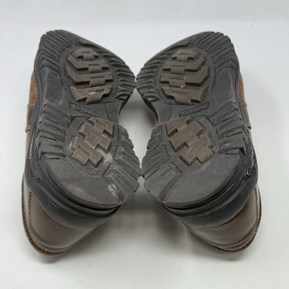 GBX Chunky Shoes Mens 12 M Brown Distressed Leather Slip On Vintage Y2K Biker - Picture 14 of 16